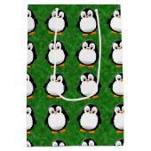 Schattigee Penguin Cartoon Custom Green Waterverf Medium Cadeauzakje (Achterkant)