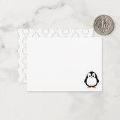 Schattigee Penguin Cartoon Custom Notitiekaartje (Voorkant / Achterkant in situ)