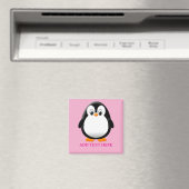 Schattigee Penguin Cartoon Custom Pink Magneet (Insitu (Vaatwasser))