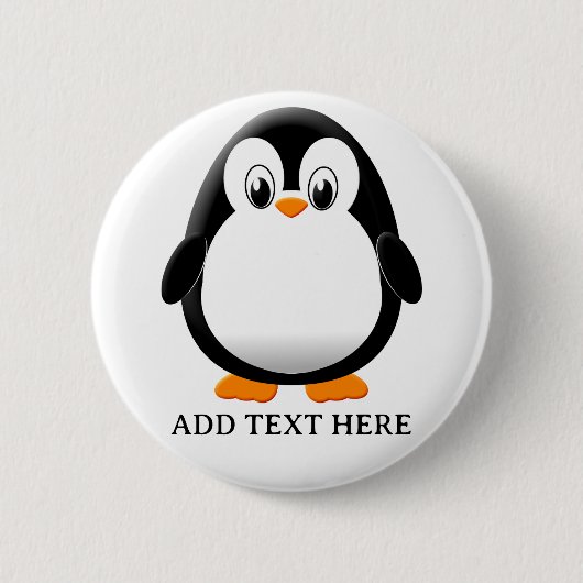 Schattigee Penguin Cartoon Custom Ronde Button 5,7 Cm (Voorkant)