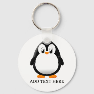 Schattigee Penguin Cartoon Custom Sleutelhanger