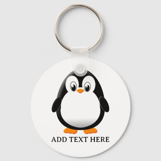 Schattigee Penguin Cartoon Custom Sleutelhanger (Achterkant)