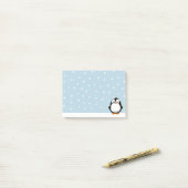 Schattigee Penguin Cartoon Sneeuwvlokken Custom Post-it® Notes (Op bureau)