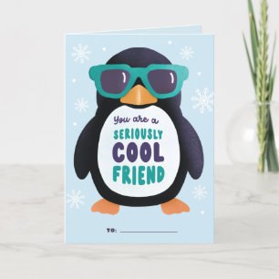 Schattigee Penguin Cool Friend Classroom Valentijn Feestdagen Kaart