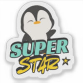 Schattigee Penguin Die Cut Sticker (Voorkant)