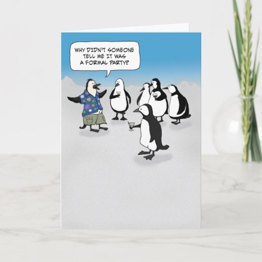 Schattigee Penguin Let's Party Uitnodiging (Voorkant)