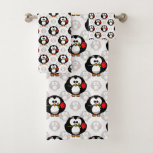 Schattigee Penguin Surface Pattern Design Print Bad Handdoek