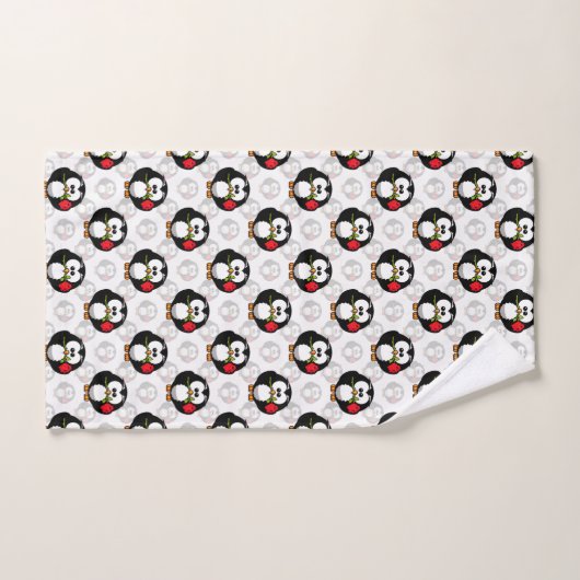 Schattigee Penguin Surface Pattern Design Print Bad Handdoek (Handdoek)