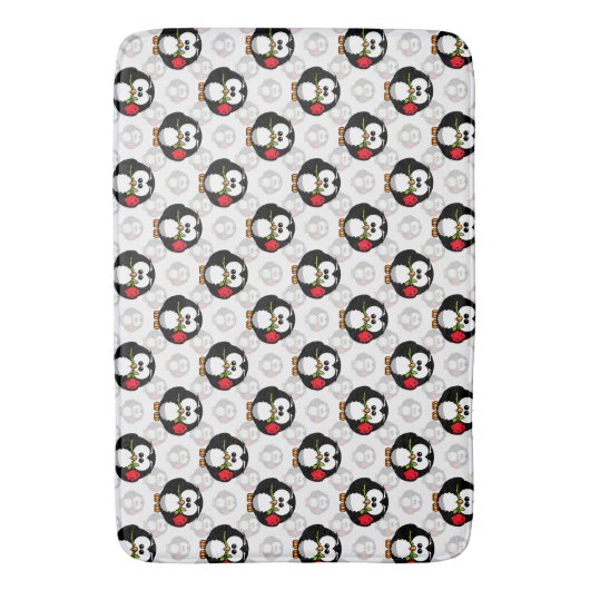 Schattigee Penguin Surface Pattern Design Print Badmat (Voorkant Verticaal)