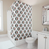 Schattigee Penguin Surface Pattern Design Print Douchegordijn (In situ)