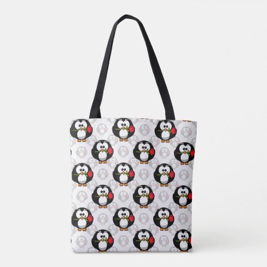Schattigee Penguin Surface Pattern Design Print Draagtas (Achterkant)