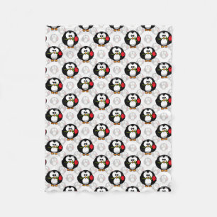 Schattigee Penguin Surface Pattern Design Print Fleece Deken
