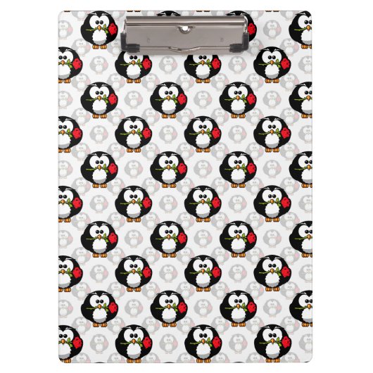 Schattigee Penguin Surface Pattern Design Print Klembord (Voorkant)