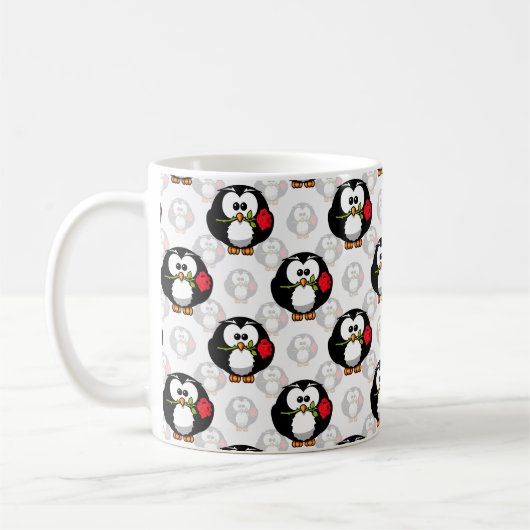 Schattigee Penguin Surface Pattern Design Print Koffiemok (Links)
