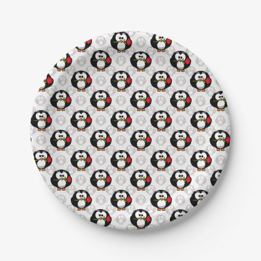 Schattigee Penguin Surface Pattern Design Print Papieren Bordje (Voorkant)