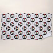 Schattigee Penguin Surface Pattern Design Print Strandlaken (Voorkant)