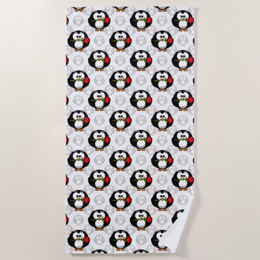 Schattigee Penguin Surface Pattern Design Print Strandlaken (Voorkant)