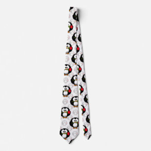 Schattigee Penguin Surface Pattern Design Print Stropdas