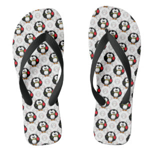 Schattigee Penguin Surface Pattern Design Print Teenslippers