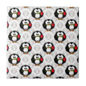 Schattigee Penguin Surface Pattern Design Print Tegeltje (Voorkant)