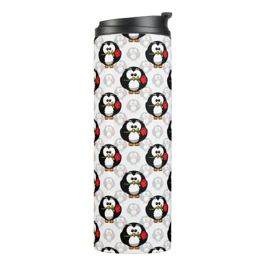Schattigee Penguin Surface Pattern Design Print Thermosbeker (Gedraaid links)