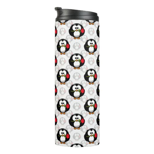 Schattigee Penguin Surface Pattern Design Print Thermosbeker (Geroteerd rechts)