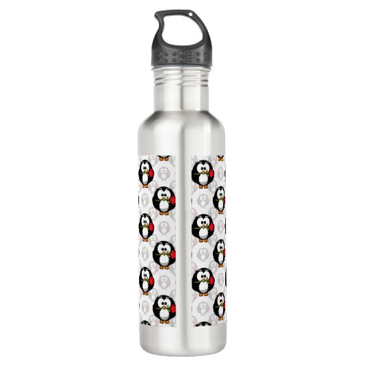 Schattigee Penguin Surface Pattern Design Print Waterfles (Achterkant)