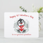 Schattigee Penguin Valentijnsdag  Vibes Kaart (Staand voorkant)