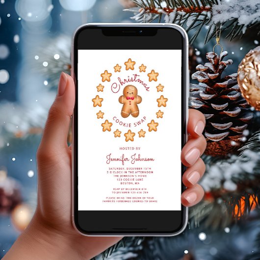 Schattigee peperkoek Man Christmas Cookie Swap Kaart