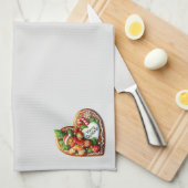 Schattigee peperkoek Man Hart Vrolijk Kerstfeest Theedoek (Quarter Fold)