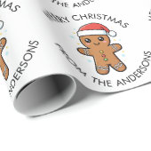 Schattigee peperkoek man met kerstmis cadeaupapier (Rol Hoek)