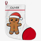Schattigee peperkoek man met kerstmis grote kerstsok (Voorkant)
