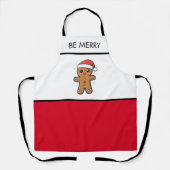 Schattigee peperkoek man met kerstmis schort (Voorkant)