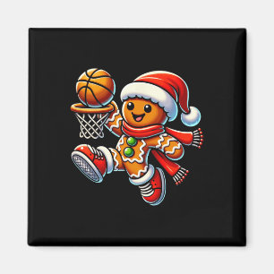 Schattigee peperkoek man spelen basketbal kerst magneet