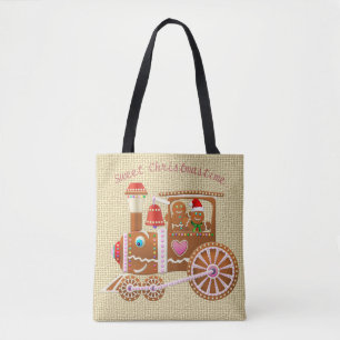 Schattigee peperkoek trein en vliegtuig Cartoon Tote Bag