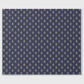Schattigee peperkoekjes patroon marineblauw cadeaupapier (Vlak)