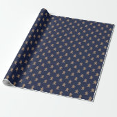 Schattigee peperkoekjes patroon marineblauw cadeaupapier (Uitgerold)