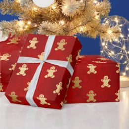 Schattigee peperkoekkoekjes patroon gouden folie r cadeaupapier