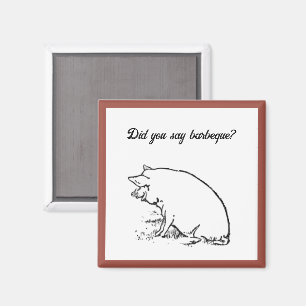 Schattigee Perky Pig Cartoon, Boerderij Dier Ink S Magneet