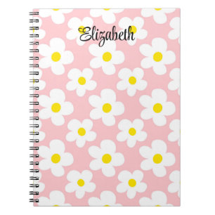 Schattigee perzik retro madeliefjes girly journali notitieboek