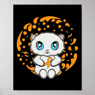 Schattigee Perzische kat anime kitten leukemie bew Poster