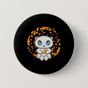 Schattigee Perzische kat anime kitten leukemie bew Ronde Button 5,7 Cm