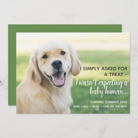 Schattigee Pet Baby Human Zwangerschapsaankondigin Aankondiging (Voorkant / Achterkant)