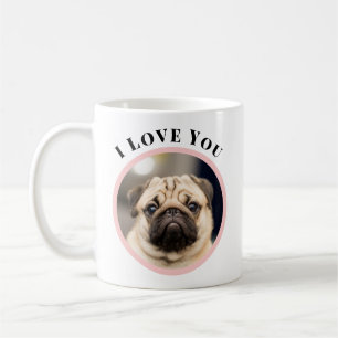 Schattigee Pet Dog Foto in Blush Pink Circle Lijst Koffiemok