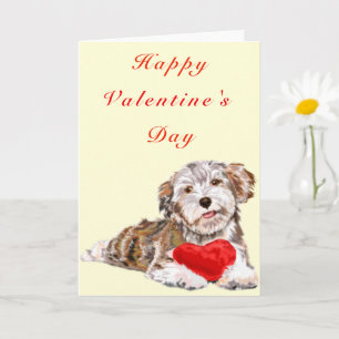 Schattigee Pet Dog met Heart Gift Valentijnsdag Ka Kaart