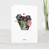 Schattigee Pet Dog met Rozen Valentijnsdag Kaart (Achterkant)
