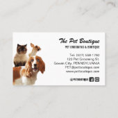 Schattigee Pet Grooming & Sitter Script Style Visitekaartje (Achterkant)