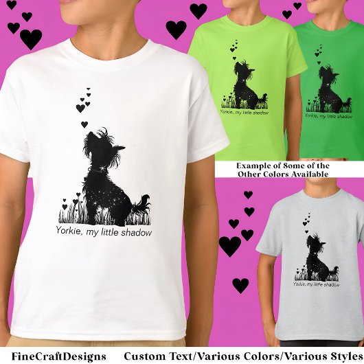 Schattigee Pet Yorkie Terrier Aangepaste naam of o T-shirt