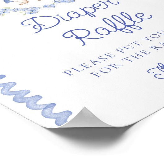 Schattigee Peter Rabbit Baby shower Luier Raffle Poster (Hoek)