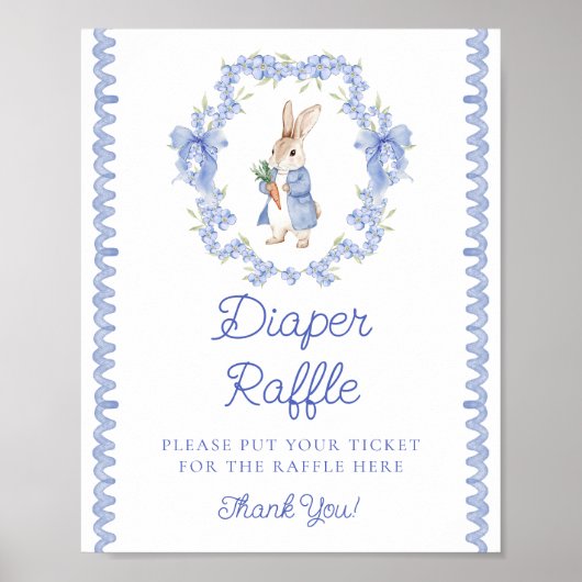 Schattigee Peter Rabbit Baby shower Luier Raffle Poster (Voorkant)